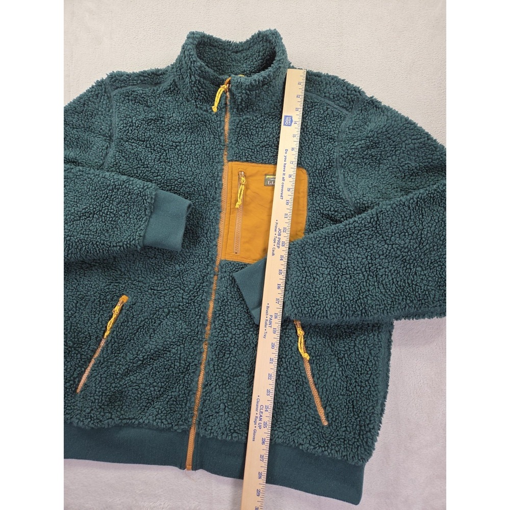 LL Bean Sherpa Fleece Jacket‎ Mens XL High Pile Green - Picture 4 of 7